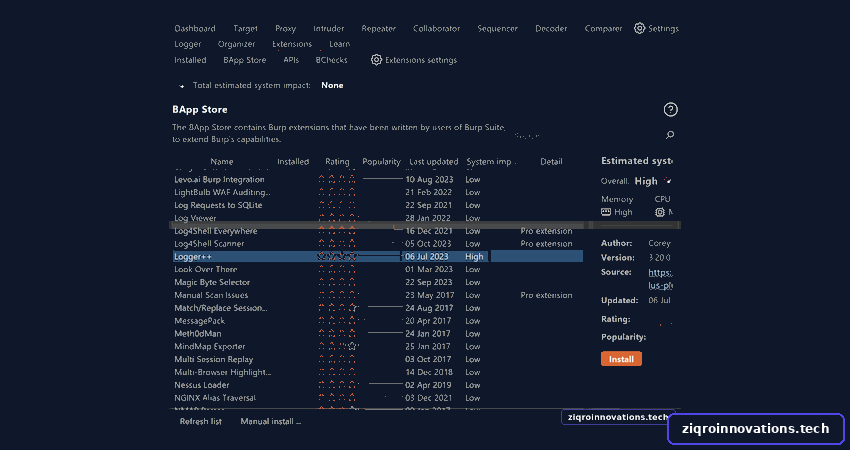 Burpsuite for Pentester: Logger++